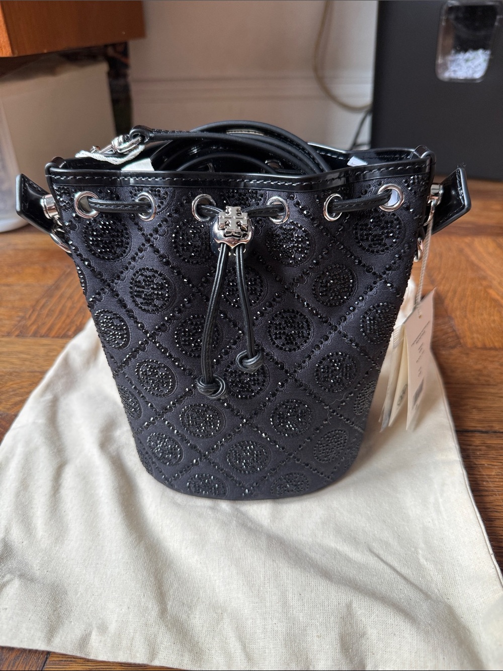 T Monogram Hotfix Mini Bucket Bag